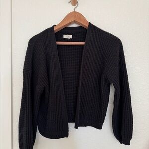Black Open-Front Sweater